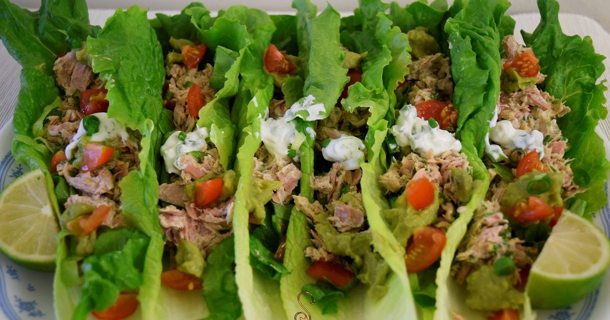 Tacos de lechuga con atún | Cocina y recetas fáciles