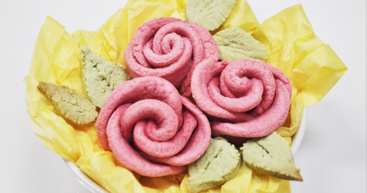 Galletas en forma de rosa Cocina
