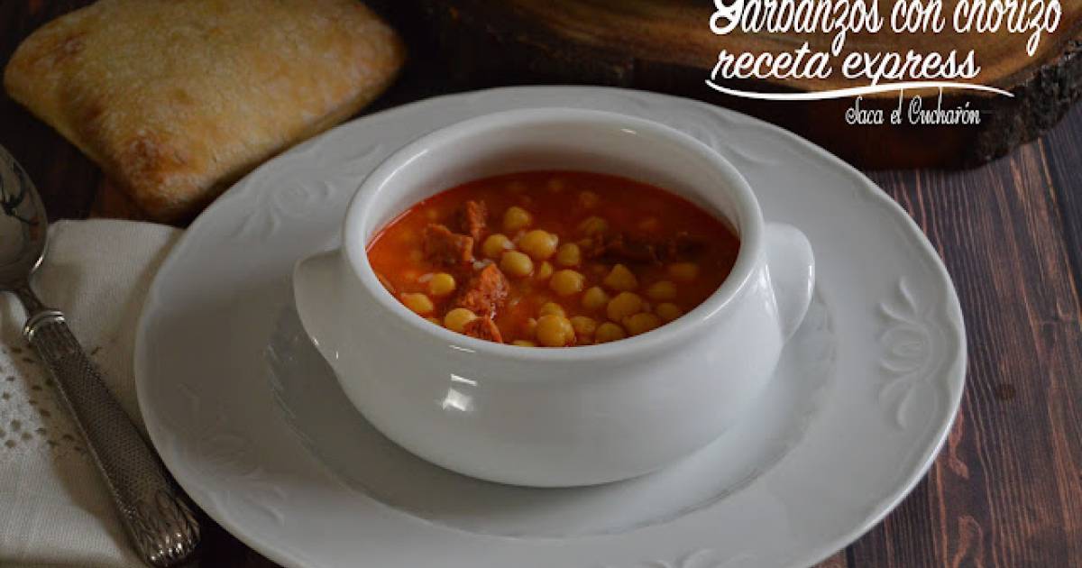 Garbanzos con chorizo (receta express) Cocina y recetas fáciles