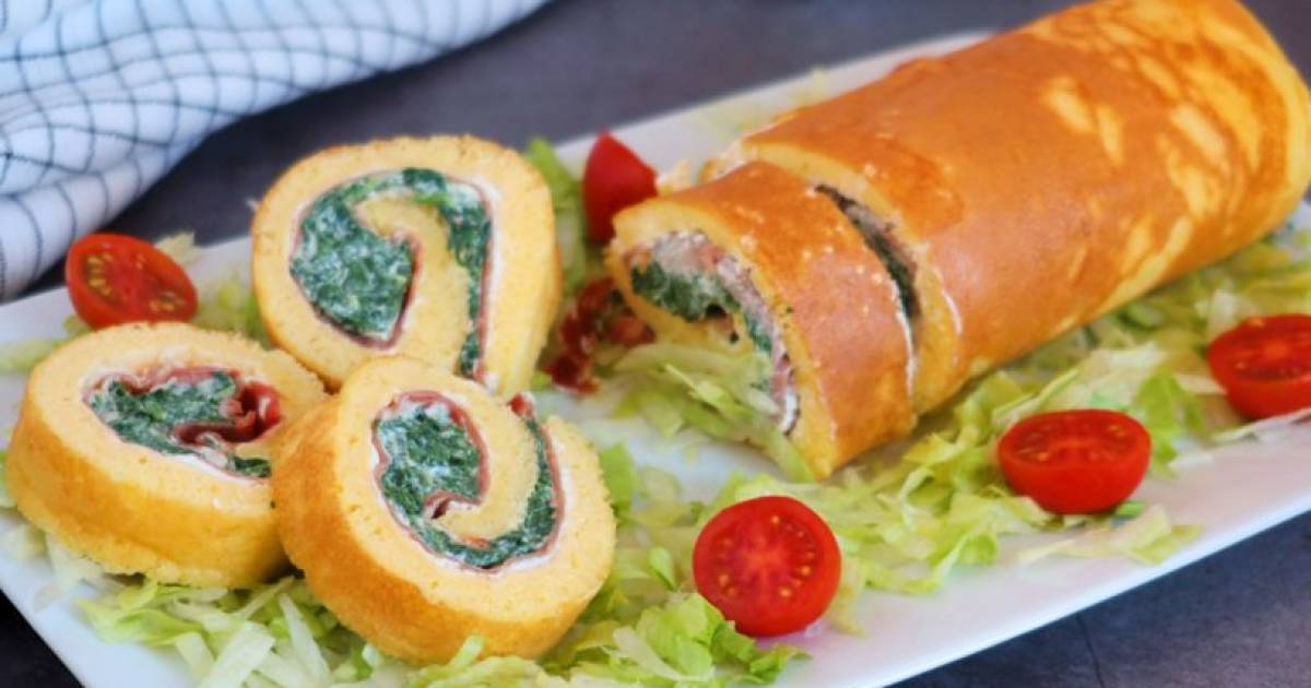 Tortilla de espinacas con jamón. Cena para 4 en pocos minutos Cocina