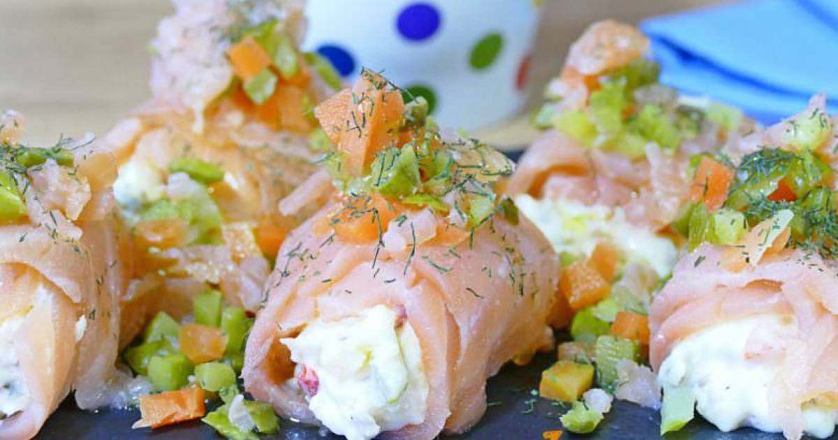 Rollitos De Salmon Con Ensaladilla Rollitos de salmón ahumado rellenos de ensaladilla | Cocina y recetas