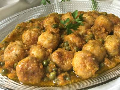 Albondigas de pollo con verduras