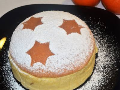 pastel esponjoso de queso y naranja