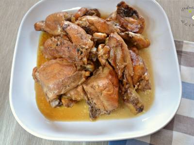 pollo rustido con coñac